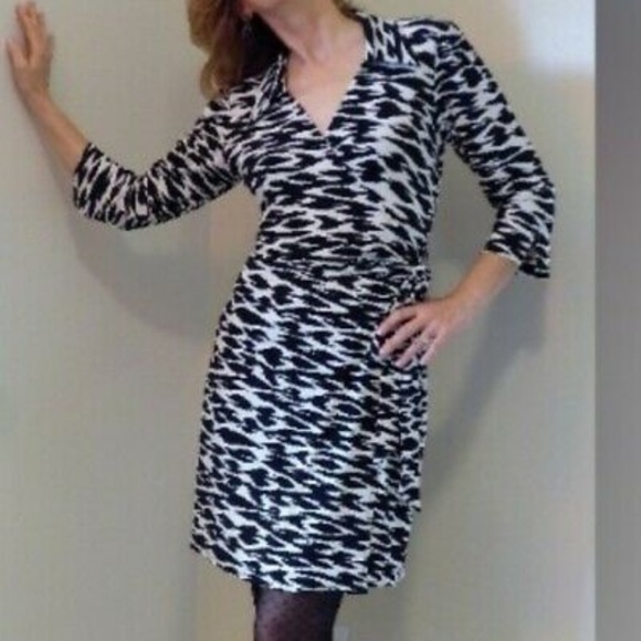 Laundry by Design Navy white Wrap Dress Womens Size XS Knit‎ 3/4 Sleeve C… - Picture 1 of 6